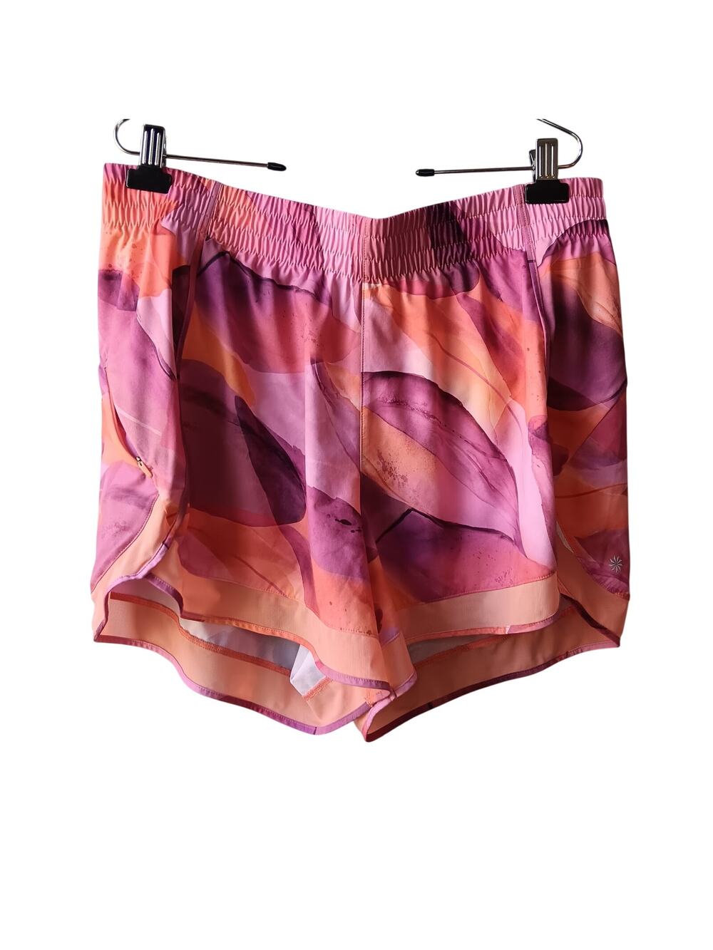 Athleta Shorts Women's Size 1X Orange Pink Purple Lined Athletic Workout EUC